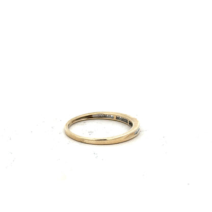 9ct yellow gold diamond ring in size N1/2, featuring a sparkling diamond setting and a polished finish.