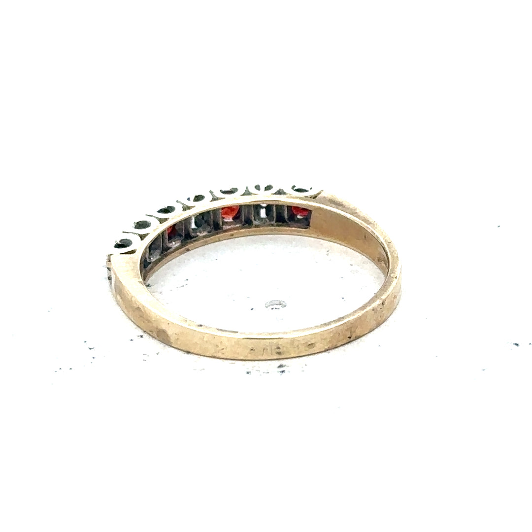 9ct yellow gold diamond ring in size O with a central diamond, featuring a simple elegant design.