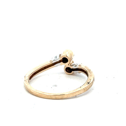 9ct yellow gold diamond ring in size O with sparkling diamonds, featuring a sleek, elegant design.