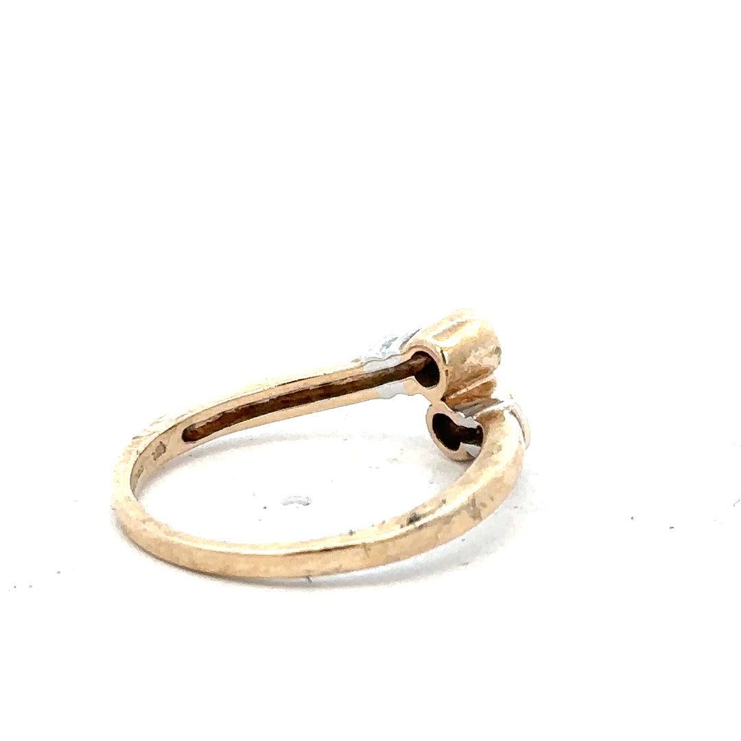 9ct yellow gold diamond ring in size O with sparkling diamonds, featuring a classic design and polished finish.