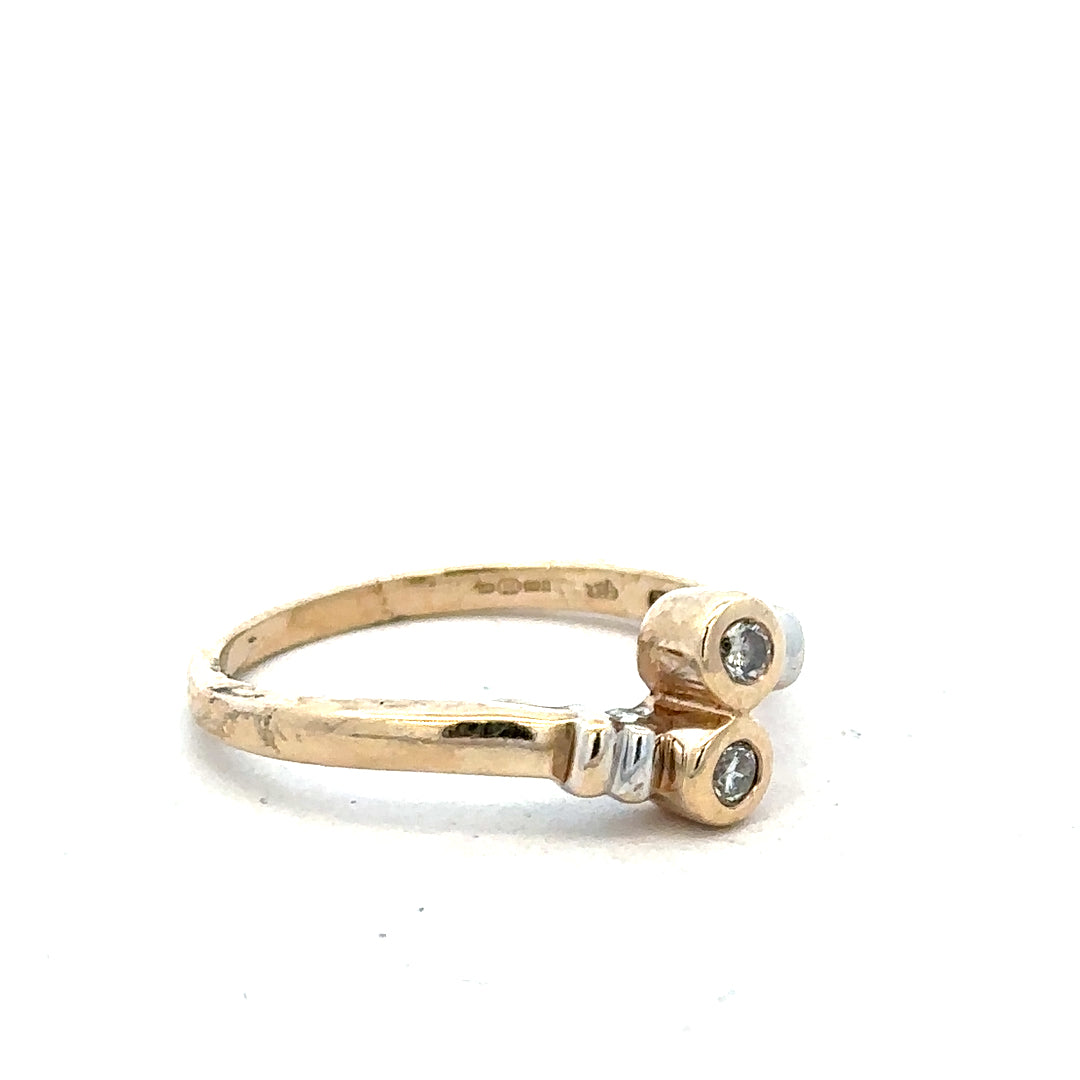 9ct yellow gold diamond ring, size O, with a sparkling central diamond and elegant design, unbranded jewelry image.