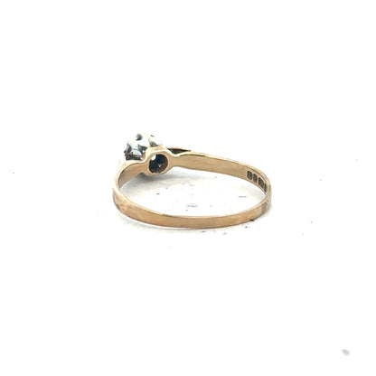 9ct yellow gold diamond ring in size O with sparkling diamonds, showcasing a elegant and classic jewelry design.