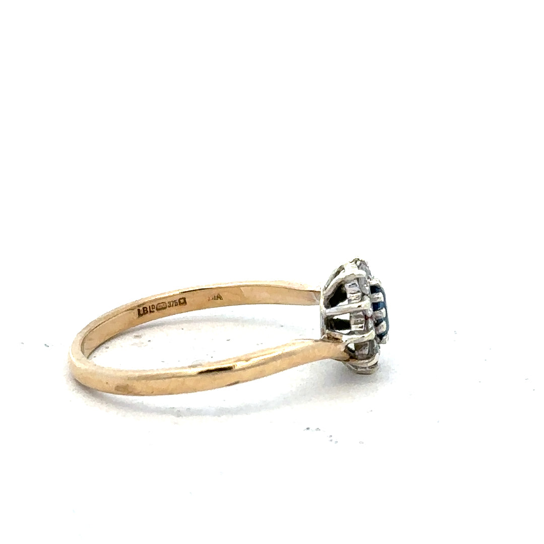 9ct yellow gold diamond ring in size O with sparkling diamonds, showcasing elegant design and craftsmanship.