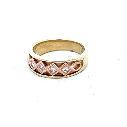 9ct yellow gold diamond ring in size O with sparkling diamonds, showcasing elegant craftsmanship and shiny gold band.