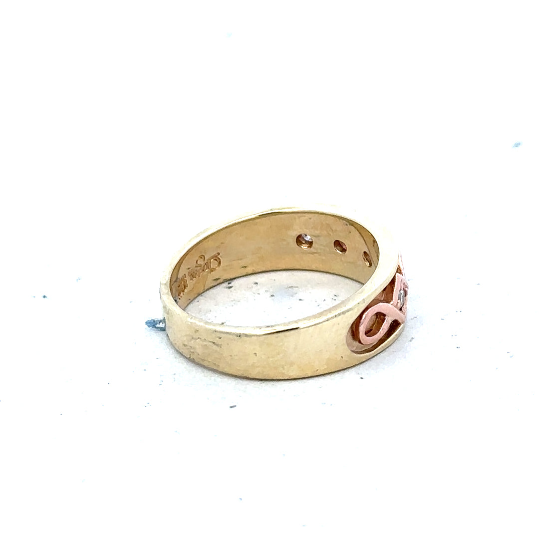 9ct yellow gold diamond ring in size O with sparkling diamonds, showcasing a classic and elegant design.