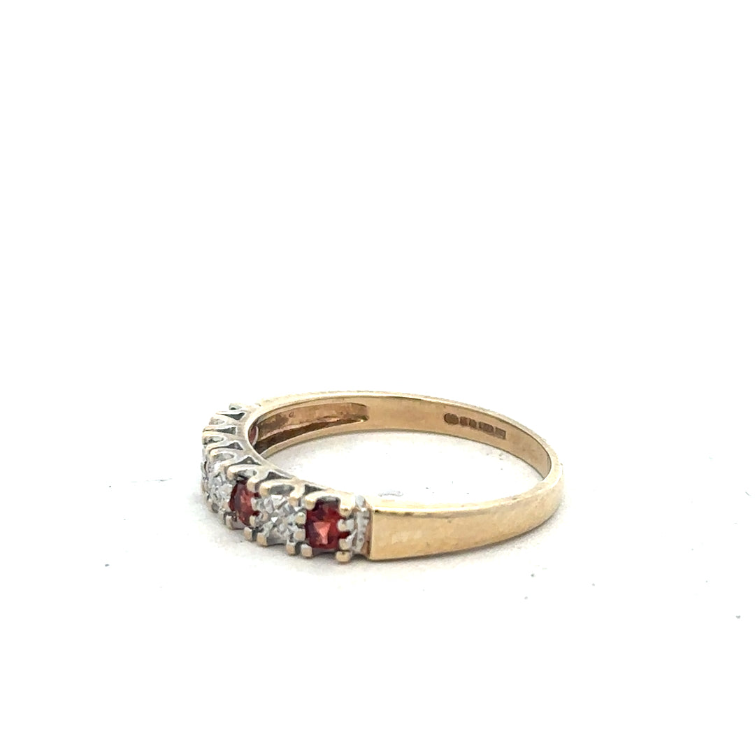 9ct yellow gold diamond ring size O1/2 with sparkling diamonds, showcasing a classic and elegant jewelry piece.