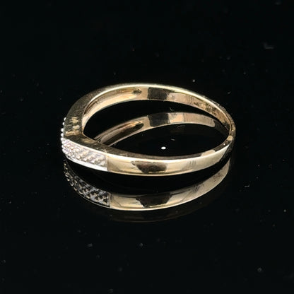 9ct yellow gold diamond ring in size P, featuring a sparkling diamond set in an elegant band.