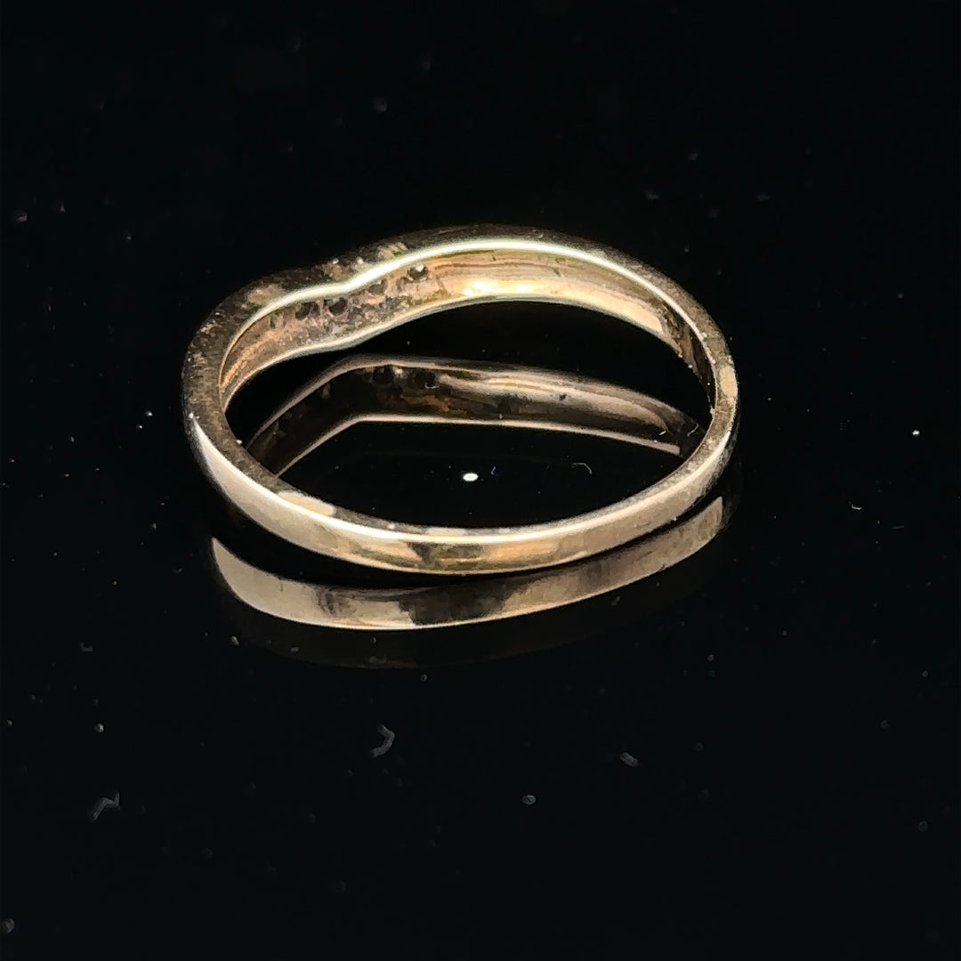 9ct yellow gold diamond ring in size P with a sparkling diamond centerpiece, elegant jewelry for special occasions.