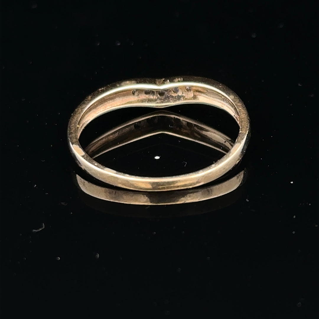 9ct yellow gold diamond ring in size P with sparkling diamonds, featuring a classic design and polished finish.