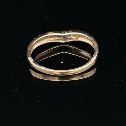 9ct yellow gold diamond ring in size P with sparkling diamonds, featuring a classic design and polished finish.