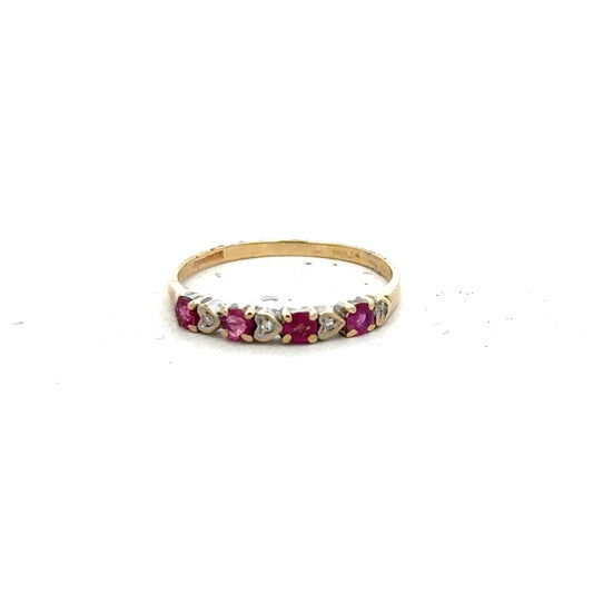 9ct yellow gold diamond ring in size P with sparkling diamonds, showcasing a classic and elegant jewelry design.
