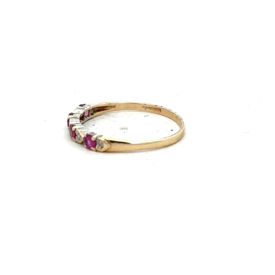 9ct yellow gold diamond ring in size P with sparkling diamonds, showcasing elegant jewelry craftsmanship.