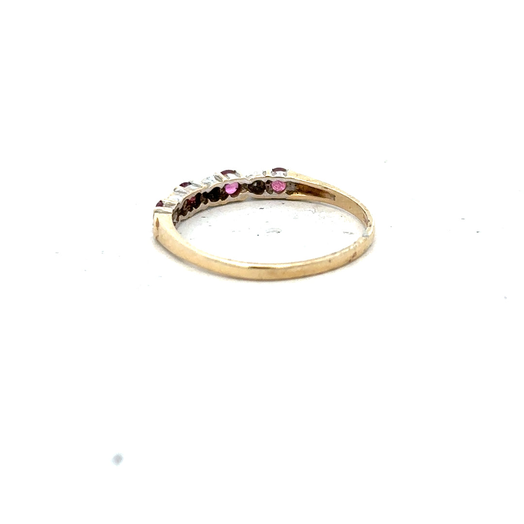 9ct yellow gold diamond ring in size P with sparkling diamonds, showcasing the elegant jewelry design.