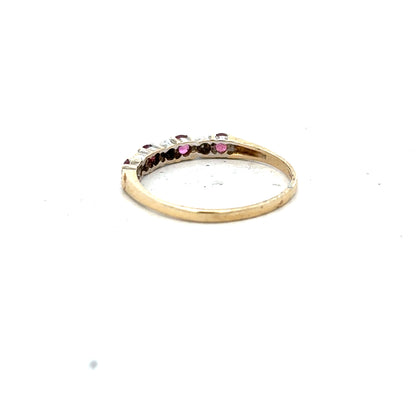 9ct yellow gold diamond ring in size P with sparkling diamonds, showcasing the elegant jewelry design.