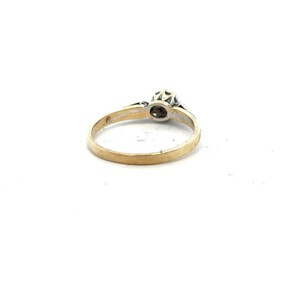 9ct yellow gold diamond ring in size P with sparkling diamonds, featuring a classic design and polished finish.