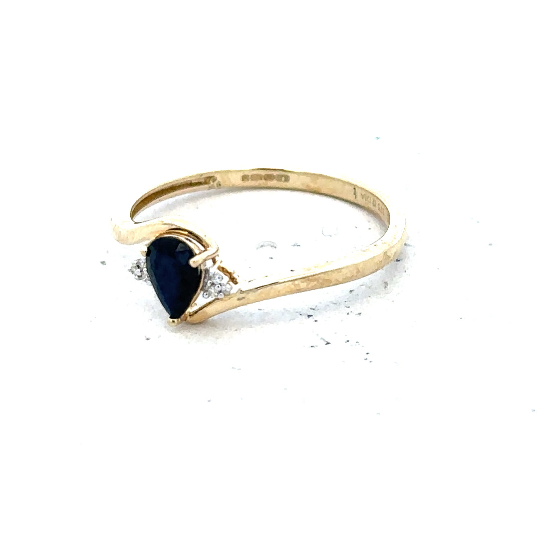 9ct yellow gold diamond ring in size P with sparkling diamonds, featuring a classic and elegant design.