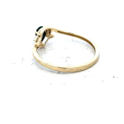 9ct yellow gold diamond ring in size P with a classic design, featuring sparkling diamonds set in a sleek gold band.