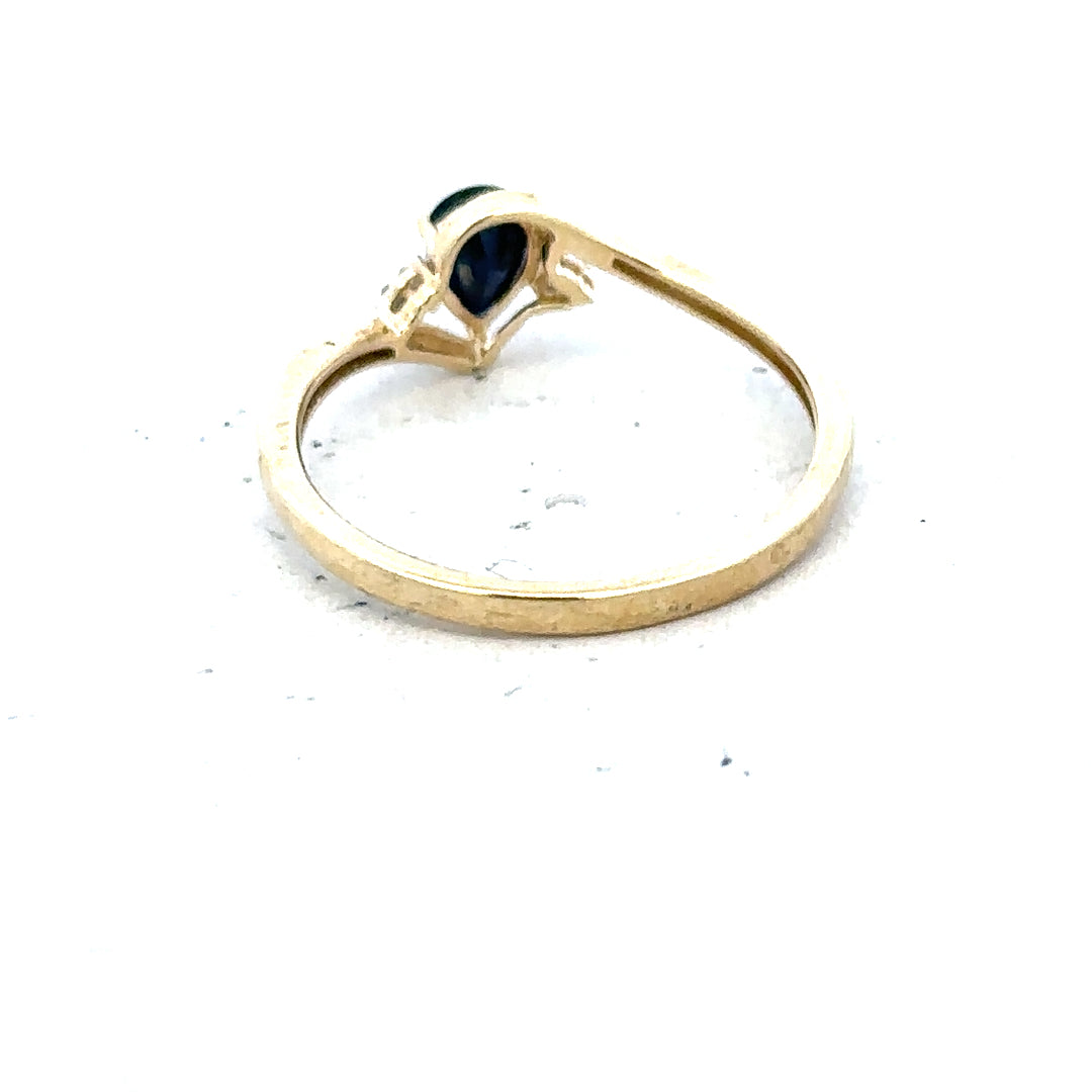 9ct yellow gold diamond ring in size P with sparkling diamonds, showcasing an elegant and classic jewelry design.