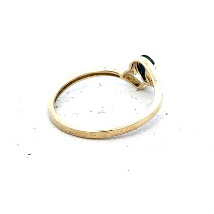 9ct yellow gold diamond ring in size P with sparkling diamonds, showcasing elegant jewelry design.