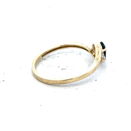 9ct yellow gold diamond ring in size P with sparkling diamonds, showcasing a classic and elegant jewelry design.