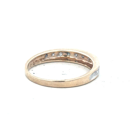 9ct yellow gold diamond ring in size Q with sparkling diamonds, unbranded jewelry piece.