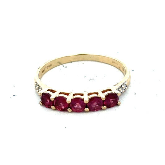 9ct yellow gold diamond ring in size R1/2 with sparkling diamonds, unbranded jewelry displayed on a neutral background.