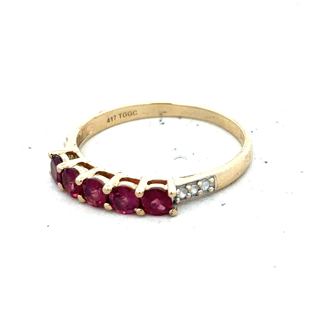 9ct yellow gold diamond ring size R1/2 with sparkling diamonds, showcasing a delicate and elegant jewelry design.
