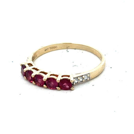 9ct yellow gold diamond ring size R1/2 with sparkling diamonds, showcasing a delicate and elegant jewelry design.