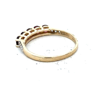 9ct yellow gold diamond ring size R1/2, unbranded jewelry with sparkling diamonds and a polished gold band.