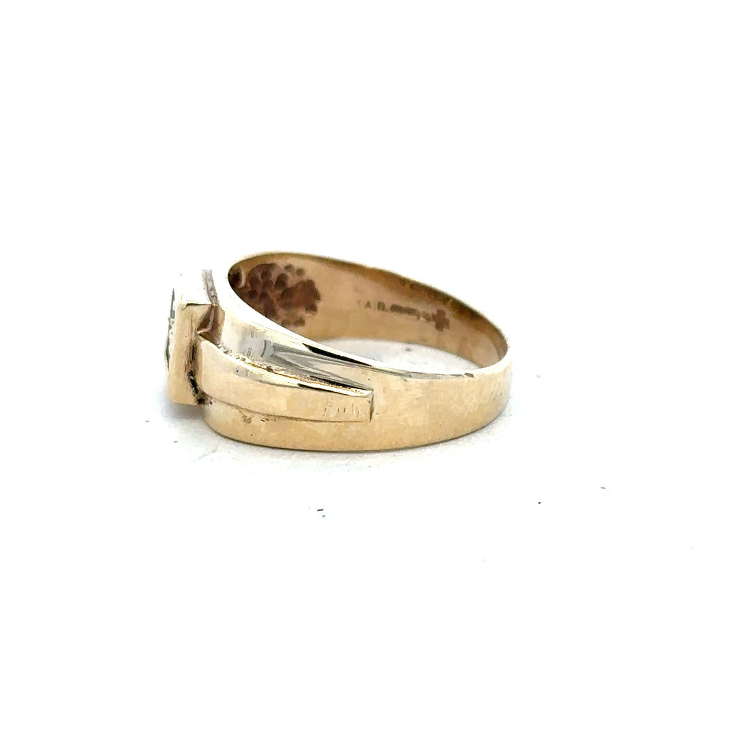 9ct yellow gold diamond ring in size S with sparkling diamonds, showcasing fine craftsmanship and elegant design.