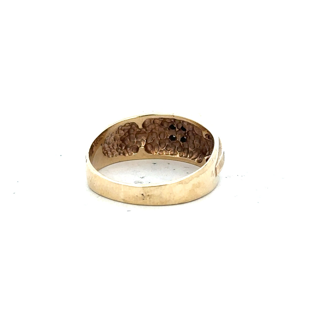 9ct yellow gold diamond ring in size S with sparkling diamonds, showcasing a elegant and timeless jewelry piece.