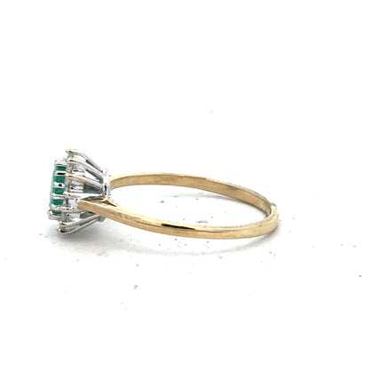 9ct yellow gold diamond ring in size S, featuring a sparkling diamond setting, unbranded jewelry piece.