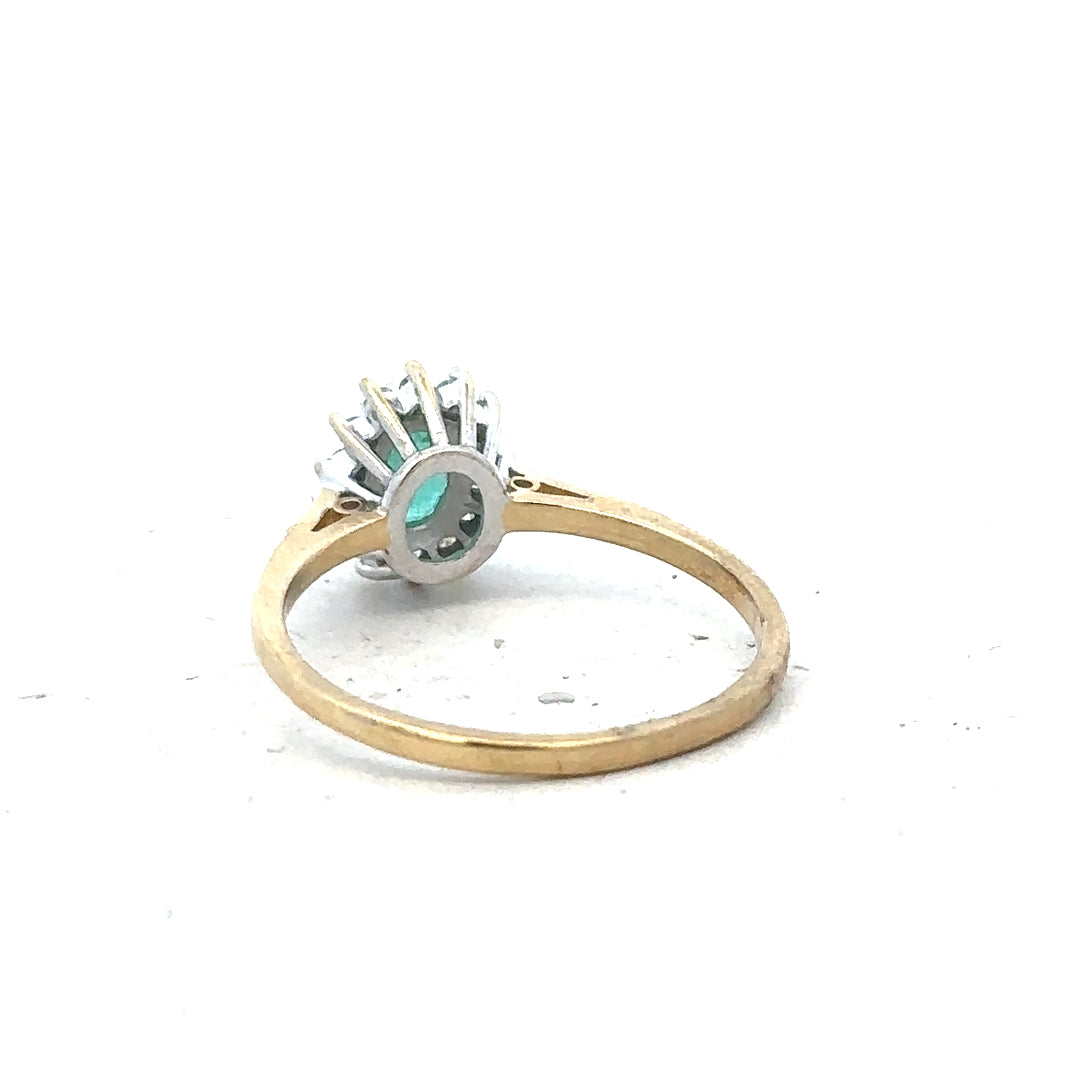 9ct yellow gold diamond ring in size S with sparkling diamonds, featuring a sleek and elegant design.
