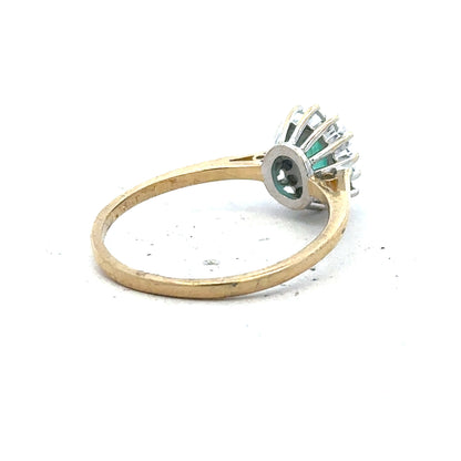 9ct yellow gold diamond ring in size S, featuring a sparkling central diamond and a sleek, elegant band.