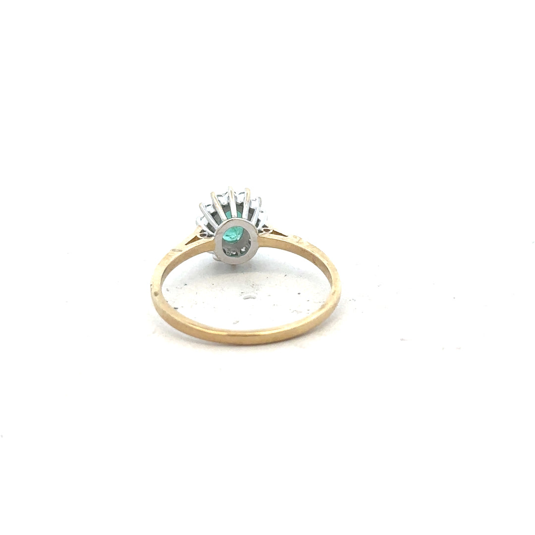9ct yellow gold diamond ring in size S with sparkling stones, showcasing a delicate and elegant jewelry piece.