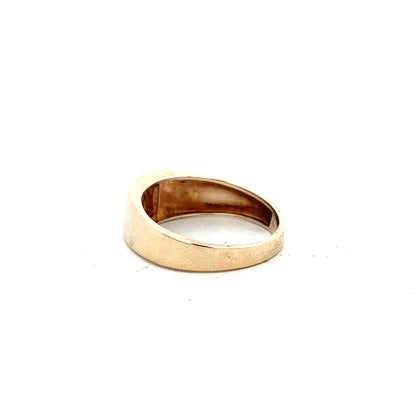 9ct yellow gold diamond ring in size T with sparkling diamonds, featuring a simple and elegant design.