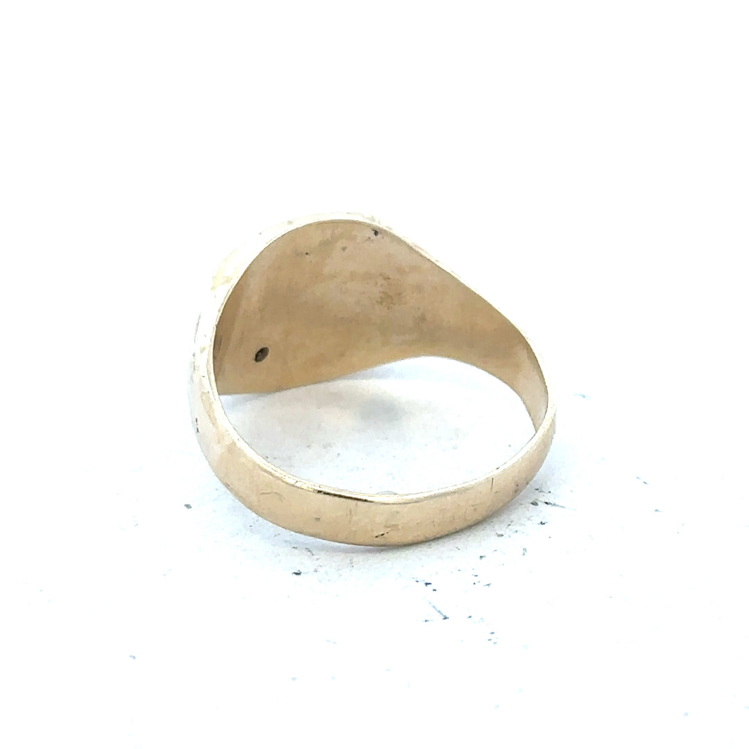 9ct yellow gold diamond ring size T with sparkling diamonds, unbranded, showcasing a delicate and elegant jewelry design.