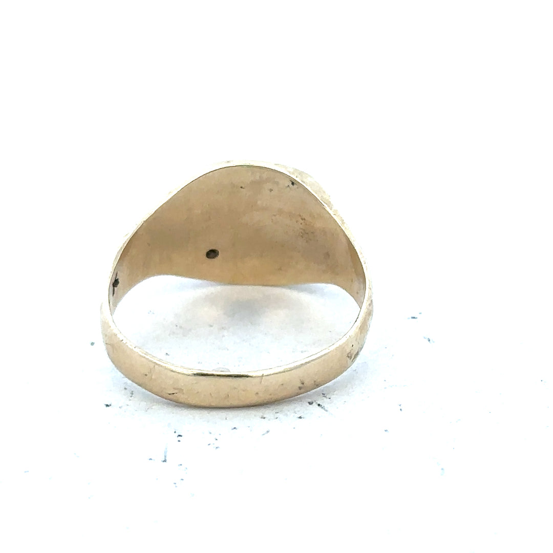 9ct yellow gold diamond ring in size T with sparkling diamonds, featuring a sleek and elegant design.