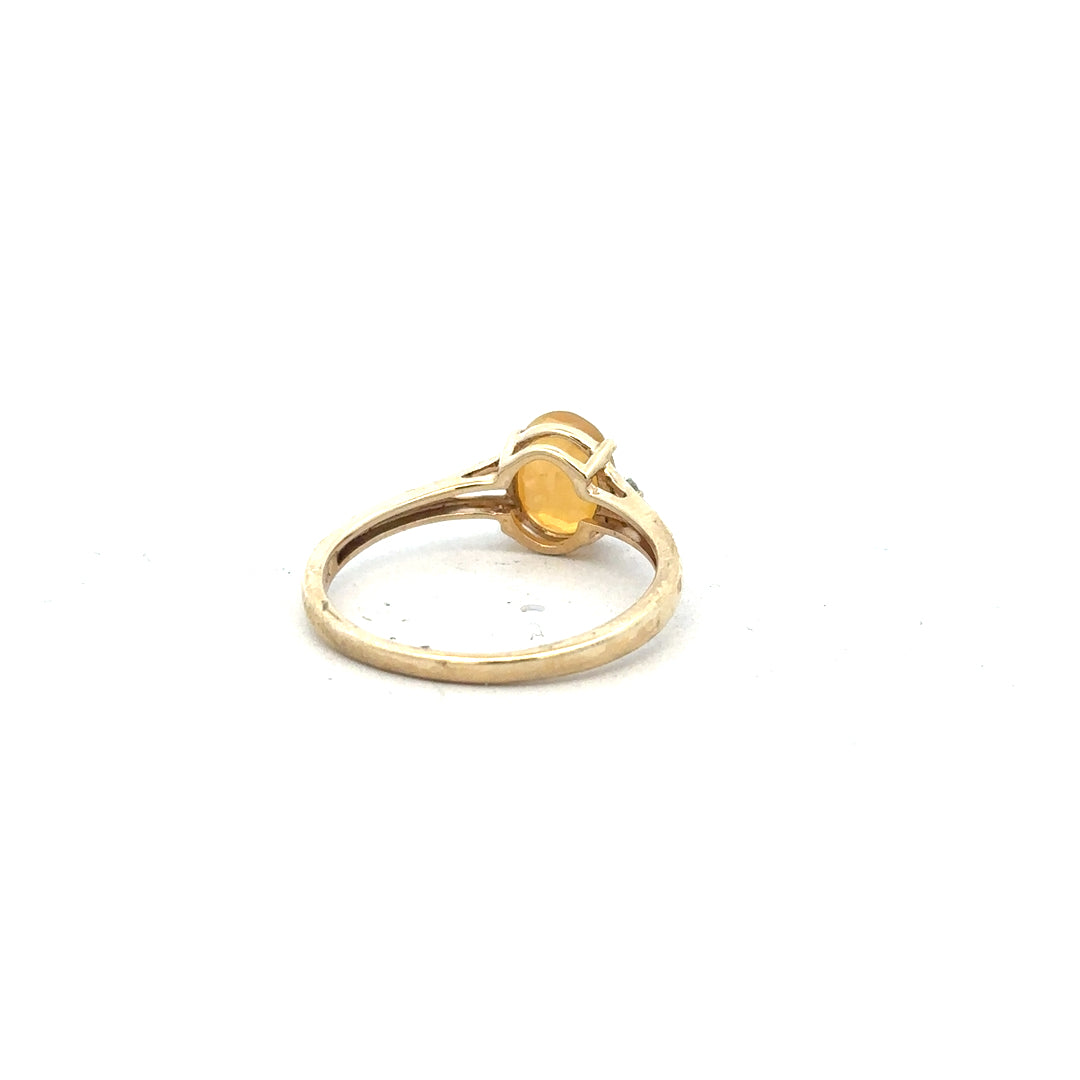 9ct yellow gold diamond ring in size T1/2 with a sleek design, featuring a sparkling diamond setting.