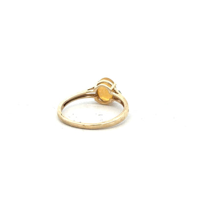 9ct yellow gold diamond ring in size T1/2 with a sleek design, featuring a sparkling diamond setting.