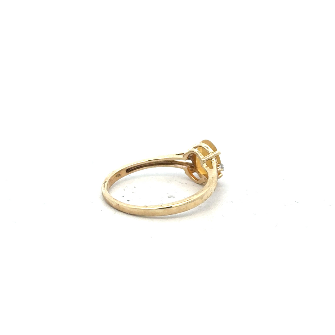 9ct yellow gold diamond ring in size T1/2, featuring a sparkling diamond setting and a classic, elegant design.