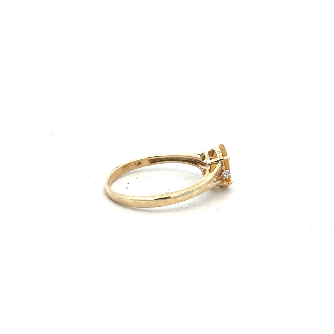 9ct yellow gold diamond ring in size T1/2 featuring a sparkling diamond, unbranded jewelry piece with elegant design.