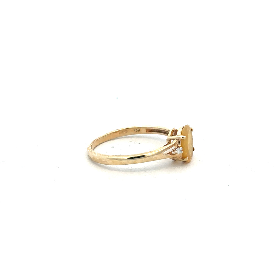 9ct yellow gold diamond ring in size T1/2, featuring a sparkling diamond setting, unbranded jewelry piece.