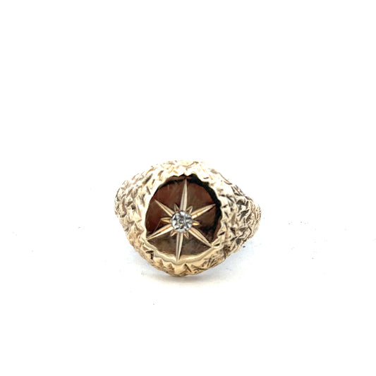9ct yellow gold diamond ring in size U with sparkling diamonds, showcasing elegant craftsmanship and classic jewelry design.