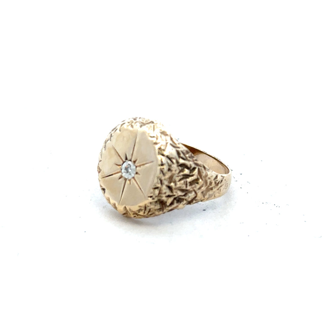 9ct yellow gold diamond ring in size U with sparkling diamonds, featuring a classic design and polished finish.
