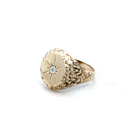 9ct yellow gold diamond ring in size U with sparkling diamonds, featuring a classic design and polished finish.