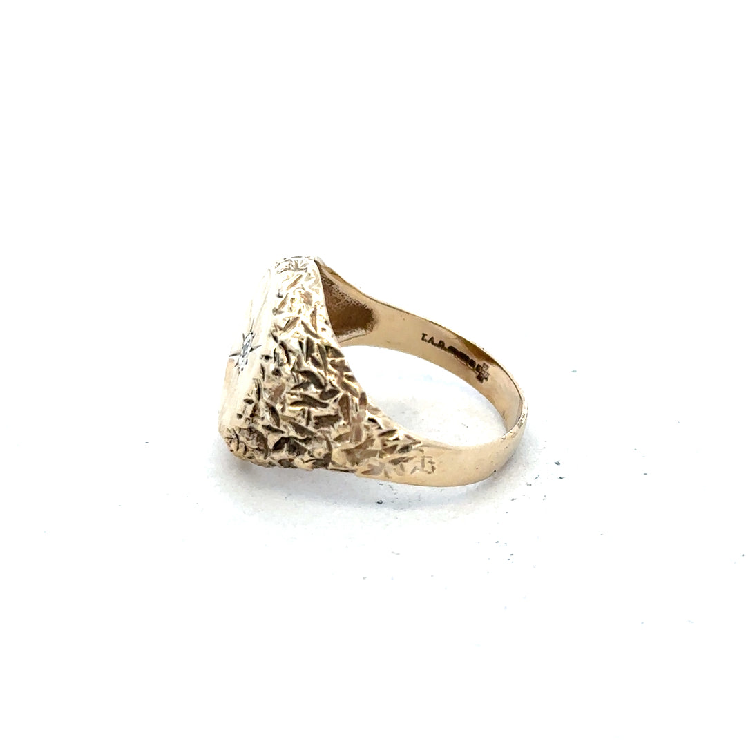 9ct yellow gold diamond ring in size U with sparkling stones, featuring a classic design and polished finish.