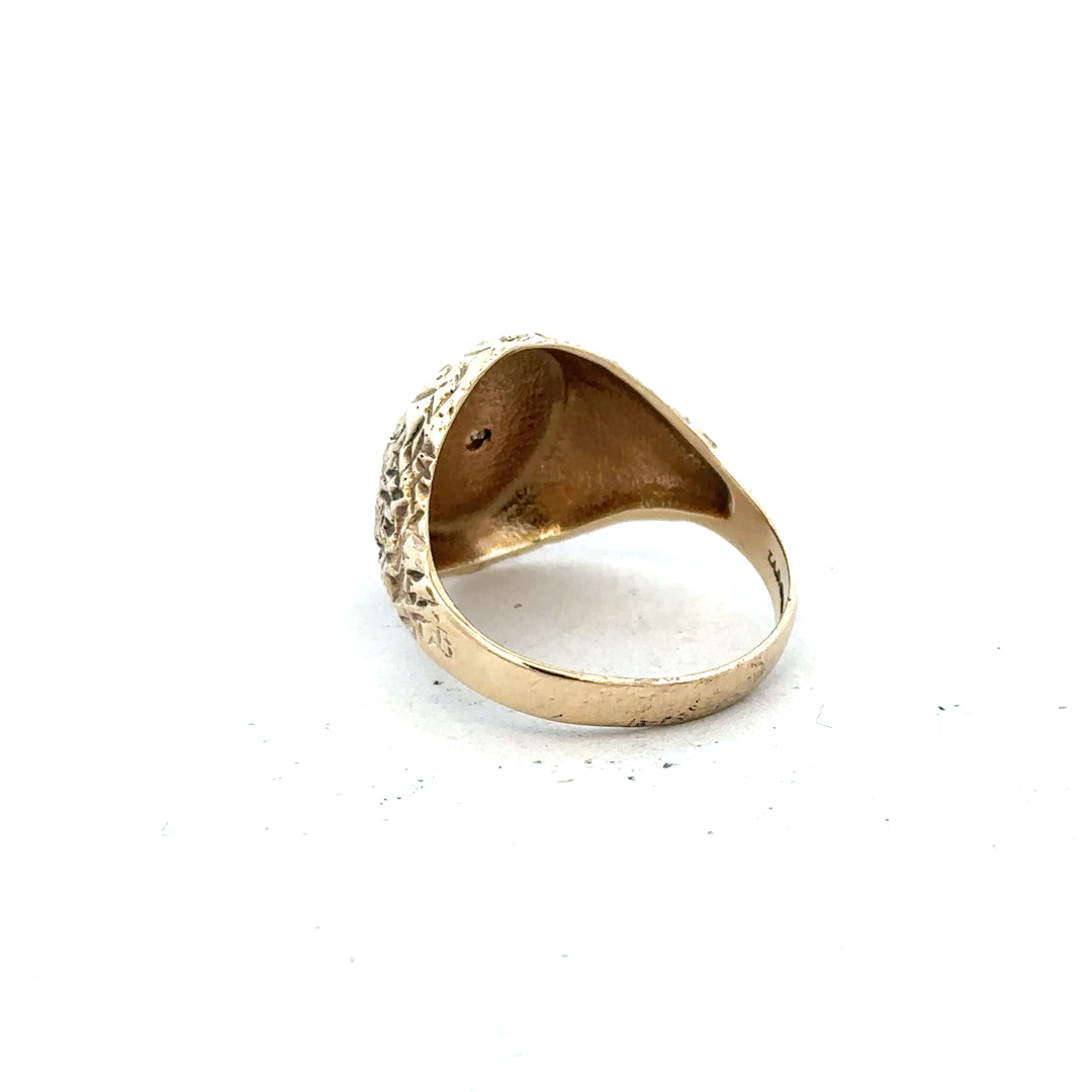 9ct yellow gold diamond ring in size U with sparkling diamonds, showcasing elegant jewelry design.