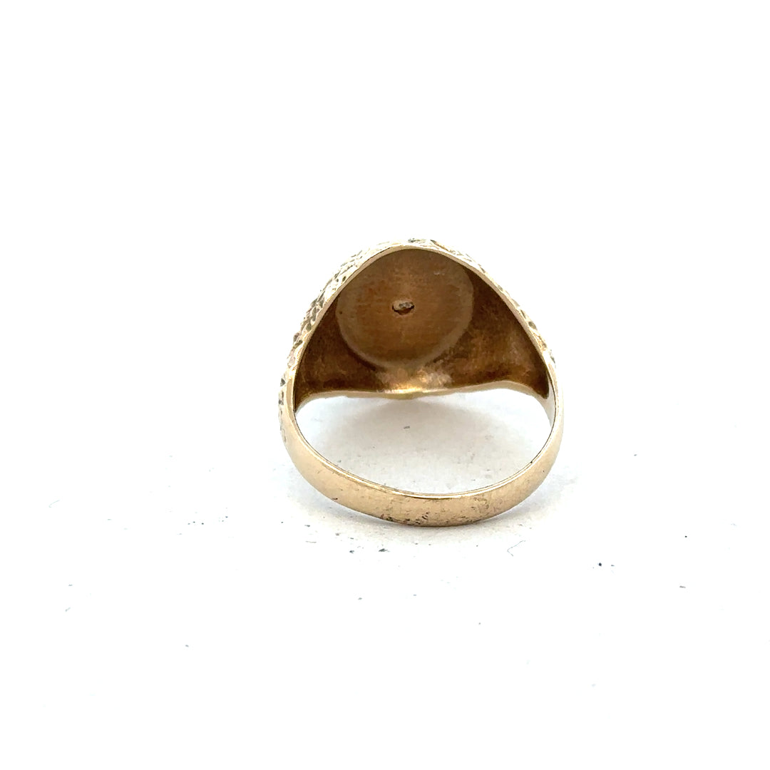9ct yellow gold diamond ring in size U with sparkling diamonds, unbranded jewelry displayed on a neutral background.