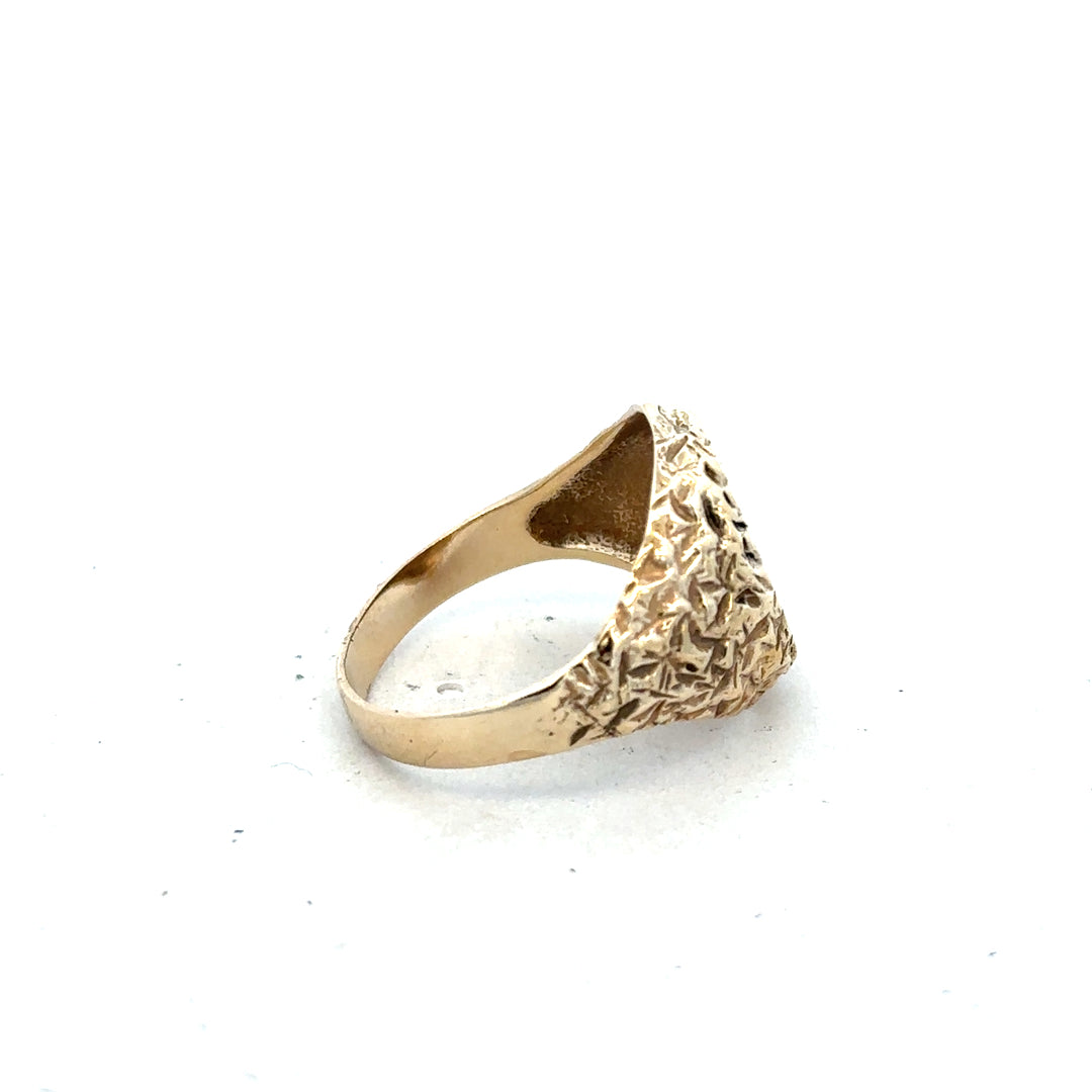 Yellow gold diamond ring in size U featuring a sparkling central diamond and delicate band design.